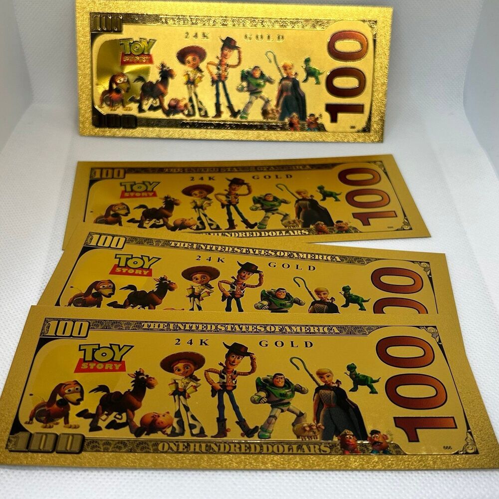 Disney Toy Story 24 KT Gold Foil Certificates Lot of 4 With COA (PM)